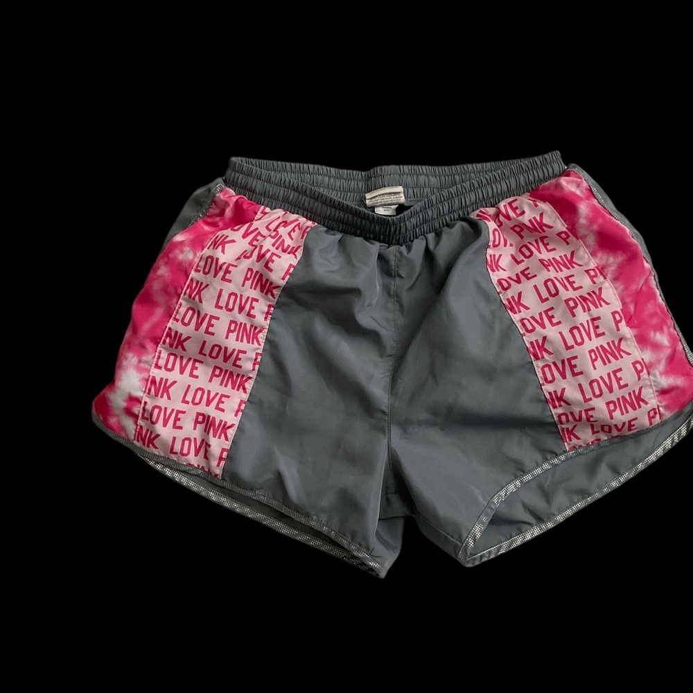 Pink By Victoria Secret Womans  XS Gray & Pink Lined Running Shorts